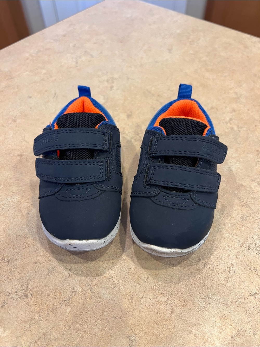Carter's Navy Sneakers with Bright Orange Trim